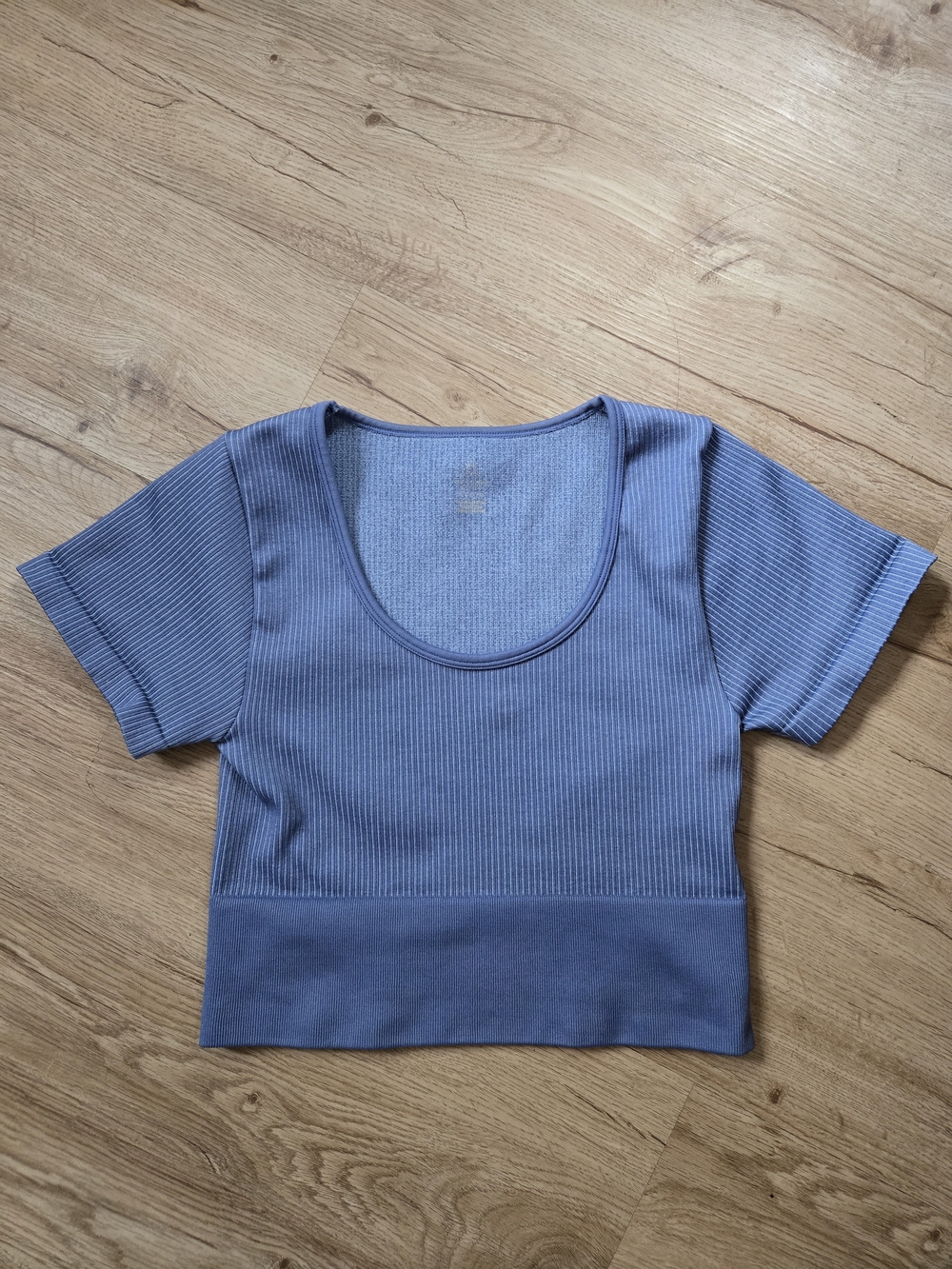 Offline By Aerie Blue Seamless Crop Top